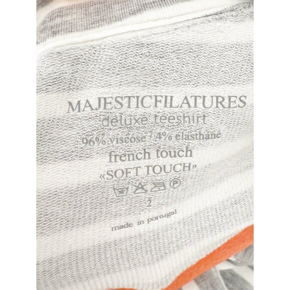 Majestic Filatures The Striped Soft Touch Blazer Gray/W 1/XS - Picture 5 of 9